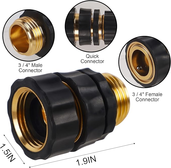 Biswing 3/4 Inch Garden Hose Quick Connector, Aluminum Male and Female Quick Connect Garden Hose Fittings, Quick Release Water Hose Connector Fitting (8 Pack)