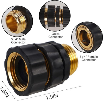 Biswing 3/4 Inch Garden Hose Quick Connector, Aluminum Male and Female Quick Connect Garden Hose Fittings, Quick Release Water Hose Connector Fitting (8 Pack)