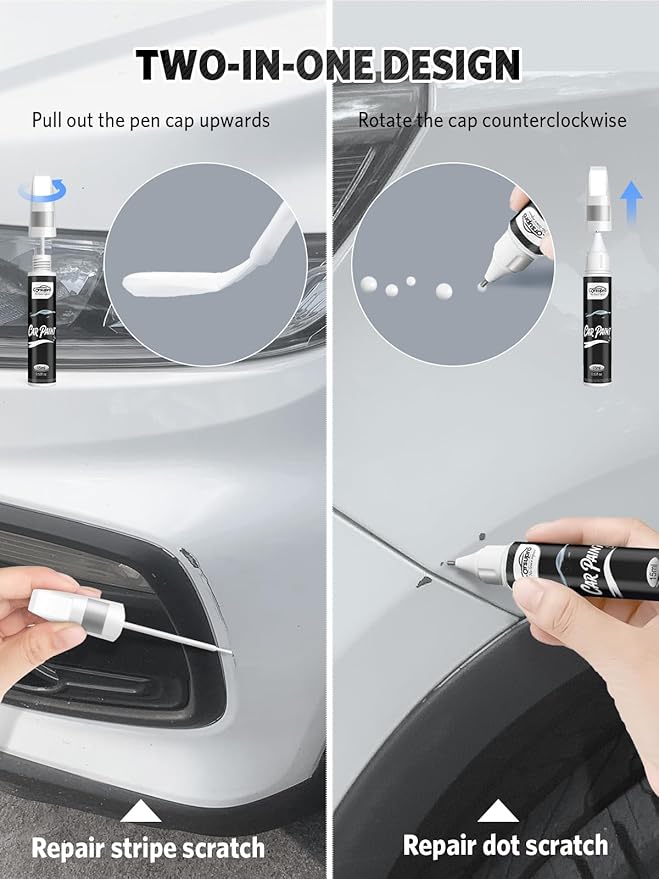 Billet Silver Metallic(PSC/JSC) for Jeep Touch Up Paint Pen, 2 in 1 Car Scratch Remover with Pen Tip and Brush, Precise Color Match for Car Paint Scratch Repair, Quickly and Easily Fix Chips and Nicks