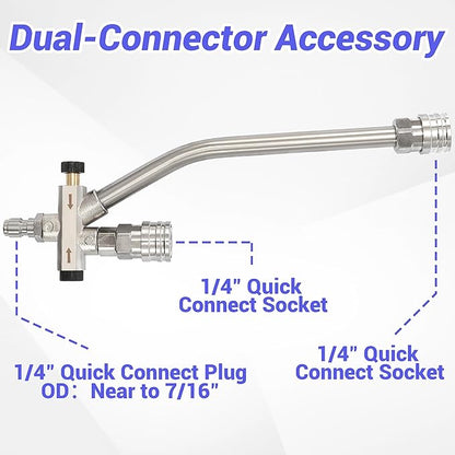 Tool Daily Foam Cannon for Pressure Washer with Double Tip Attachment, Dual Lance Wide Mouth Soap Cannon, 5 Power Washer Sprayer Nozzles, 1/4" Quick Connect, 3600 PSI