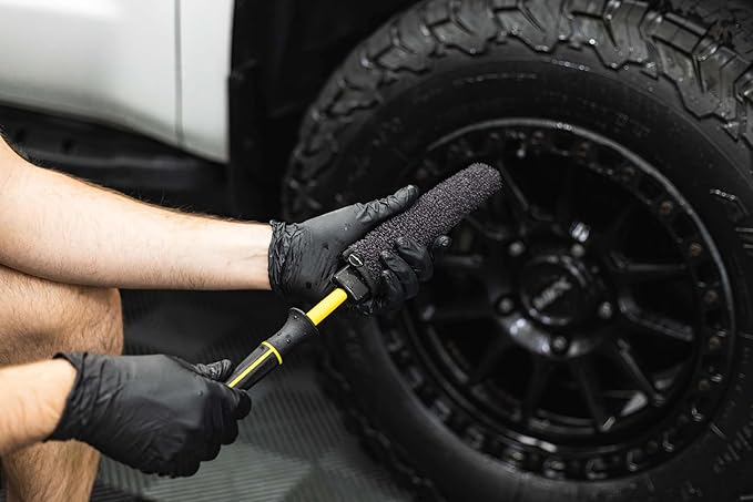 Detail Factory - Wheel Brush Mini with Interchangeable Microfiber Covers - Ultra-Soft Cleaning, Washing and Detailing Wheels, Tires, and Rims - Live Wire