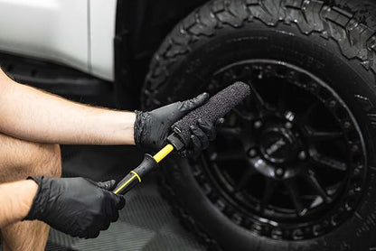 Detail Factory - Wheel Brush Mini with Interchangeable Microfiber Covers - Ultra-Soft Cleaning, Washing and Detailing Wheels, Tires, and Rims - Live Wire