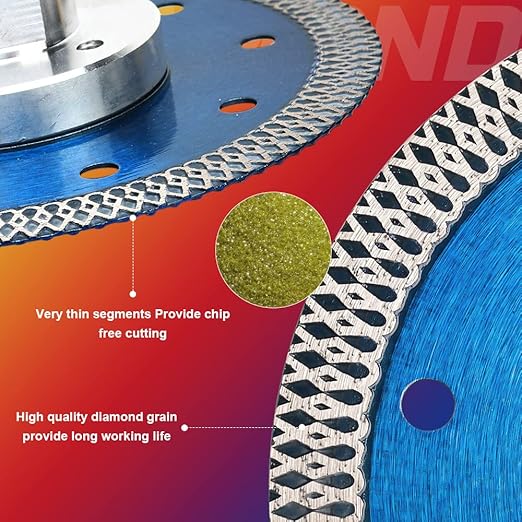 ZERICHIVE 5" Super Thin Diamond Tile Blade with Flange for Cutting Porcelain Tile Stone