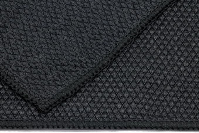 [Diamond Glass] Microfiber Window and Chrome Microfiber Towel (16"x16") Black - 10 Pack | Streak-Free, Lint-Free Glass Cleaning