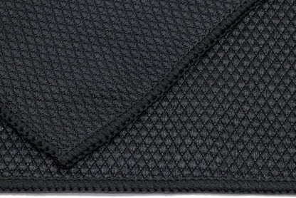 [Diamond Glass] Microfiber Window and Chrome Microfiber Towel (16"x16") Black - 10 Pack | Streak-Free, Lint-Free Glass Cleaning