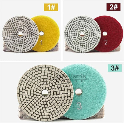 casaverde 4 Inch with 2.5mm Thickness Dry/Wet 3 Step Polishing Pads for Granite Marble Concrete Stone