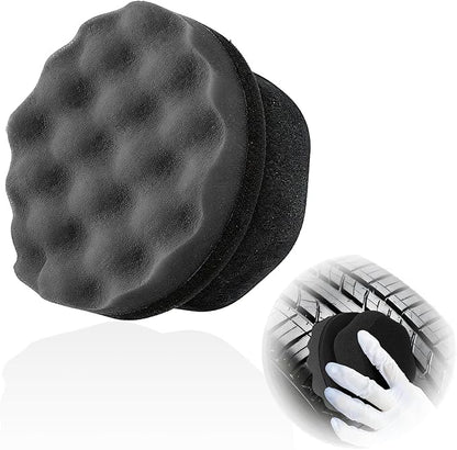 Tire Shine Applicator Pad,Wave Pattern Tire Dressing Applicator Sponge, Car Cleaning Supplies After Car Wash Tire Cleaner,Reusable Foam Pad for All Tire Types & Interior Cleaning