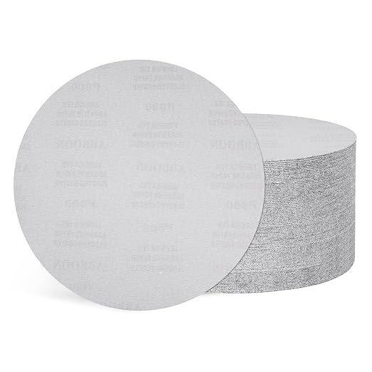 Kozelo 50 Pcs Sanding Discs 11 Inch 800 Grit Hook and Loop Random Orbital Sandpapers Suitable for Drywall Sander Wood Metal Furniture, White
