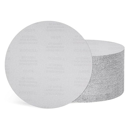 Kozelo 50 Pcs Sanding Discs 11 Inch 800 Grit Hook and Loop Random Orbital Sandpapers Suitable for Drywall Sander Wood Metal Furniture, White