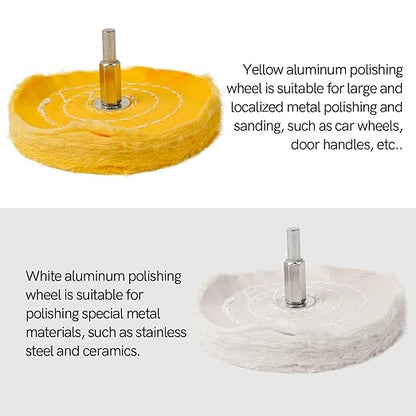 Unicaravan Aluminum Wheel Polishing Kit for Drill Buffing Wheel for Car Motorcycle Wheel Rim Manifold Polishing for Stainless Steel Chrome Wood Plastic Ceramic Glass Woods Machine Jewelry etc 14PCS