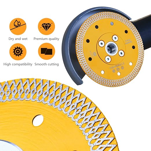 OSECH 4.5" Tile Saw Blade Diamond Cutting Blade with 5/8"-11 Flange for Granite Marble Tile Cutting