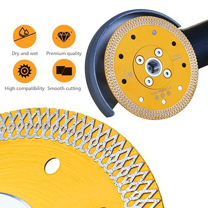 OSECH 4.5" Tile Saw Blade Diamond Cutting Blade with 5/8"-11 Flange for Granite Marble Tile Cutting