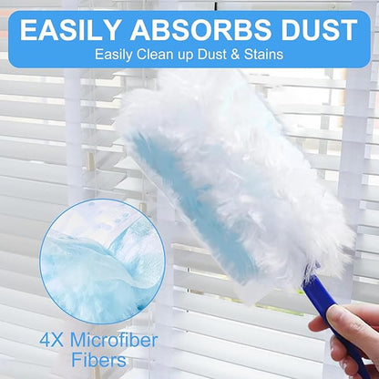 Duster Refills,Disposable dusting Brush Set Compatible with Swiffer Duster Refills for Furniture,Ceiling Fans, Electronics (Blue, 40 PCS)