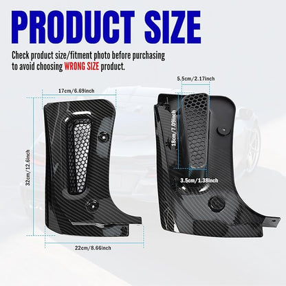 BILLFARO Extended Rear Splash Guards Mud Flaps,Carbon Fiber Pattern Wheels Rock Guards Mudflap Fender Mudguard Mud Guards Protector ﻿Accessories for Corvette C8 Z06 2023+ for C8 E-Ray 2024+