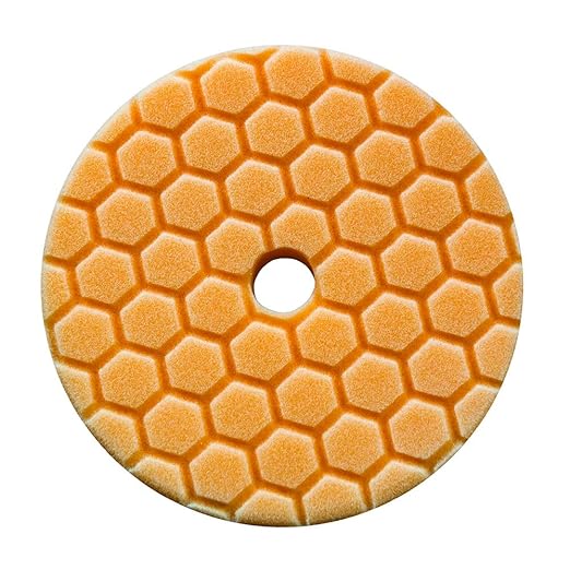 Chemical Guys BUFX112HEX6 Hex-Logic Quantum Medium-Heavy Cutting Pad, Orange (6.5 Inch Pad Made for 6 Inch Backing Plates)