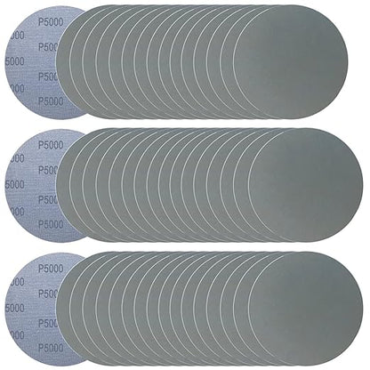 6 Inch 50 Pcs Wet Dry Sanding Discs Hook and Loop, 5000 Grit Sandpaper Automotive Wood Metal Polishing & Sanding, Silicon Carbide Sand Paper for Random Orbital Sander (Grit 5000)