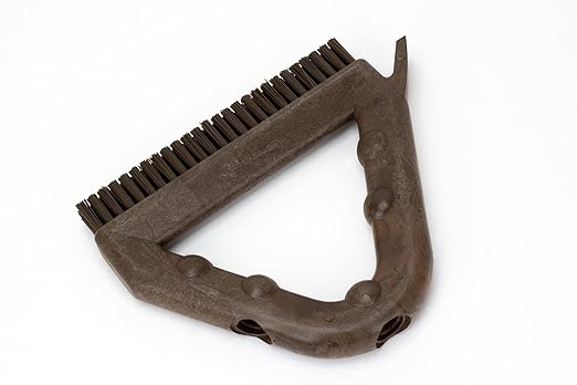 SPARTA Plastic Commercial Grout Brush, Triangle-Shaped Scrub Brush with Scraper and Two Threaded Holes for Attaching Handle (Sold Separately), 9 x 7 x 7 Inches, Brown, (Pack of 4)