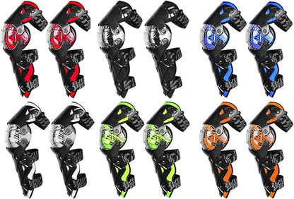 Tempsnow Knee and Shin Guards Motorcycle Protective Gear for Adults Hard Collision Avoidance Motocross Racing Knee Protector Shin Guards Motorbike Knee Guards Shin Protector