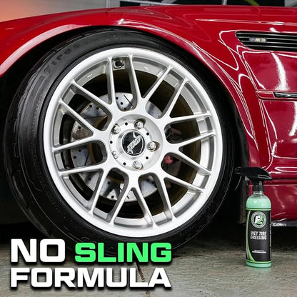 ExoForma Wet Tire Dressing Spray - Extremely High Shine Tire Dressing for That Wet Look - No Sling, Non-Greasy Silicone Formula with UV Protection - Easy to Apply, Minimal Cure Time - 16 fl oz, 2 Pack