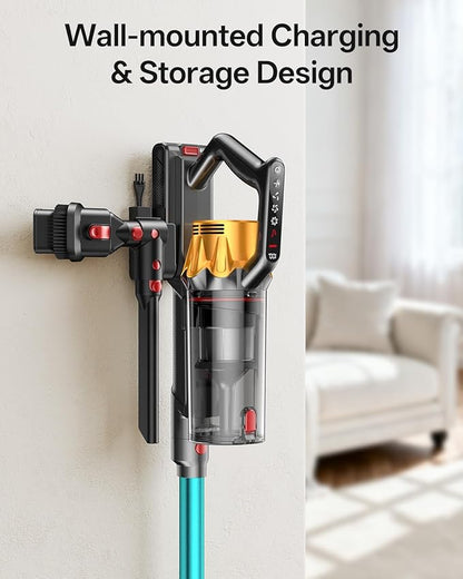 Cordless Vacuum Cleaner, 650W 55KPa 60Mins Vacuum Cleaners for Home, 8-in-1 Stick Vacuum with Charging Dock Station, Powerful Suction, Rechargeable, Versatile for Carpet, Hard Floor, Pet Hair
