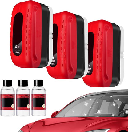 Auiepet Car Glass Oil Film Cleaner, 2026 New Automotive Oil Film Cleaning Brush for Car Windows, Cars Window Glasses Cleaning Boar with Extra Cleaner, Universal Anti-Rain Fog Glass Brush (3)