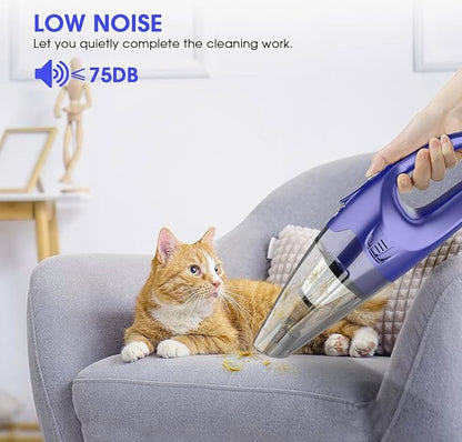 YOOHI Handheld Vacuum Cordless Rechargeable – 6000Pa Mini Hand Held Vacuum, LED Light, 20–25 Mins Runtime, USB Charging, 500ML Cup – Lightweight Small Vacuum Cleaner Cordless for Car/Office/Home
