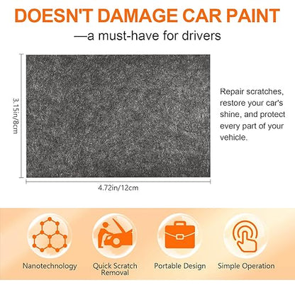 Nano Sparkle Cloth Car Scratch Remover Paste for Vehicles, Car Paint Scratch Repair Kit for Minor Scratches & Water Spots (Orange)