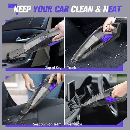 ATONEP Handheld Vacuum Cordless Cleaner,Powerful Portable and Dust Buster Hand Vcauum Rechargeable with Large-Capacity Battery for CarPetOfficeHome (Purple)