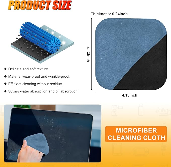 SuperKaKa Car Screen Cleaner- Vehicle Touchscreen Microfiber Cleaning Cloth, Touch Screens Clean Wipes Cars Interior Accessories for Auto Dashboard Display (Blue)