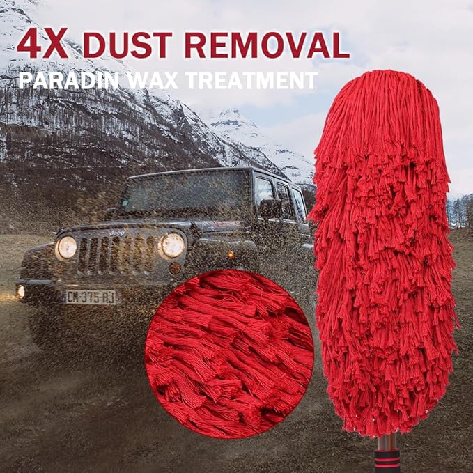 Car Duster Exterior Scratch Free,Soft Brush Kit for Truck,SUV,RV and Motorcycle,Wax Cotton Hair,Car Dusters with Extendable Handle,Duster for Cleaning,Dust Removing,No Lint