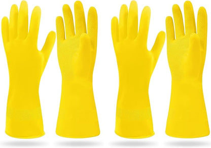 SteadMax 3/6 Pairs Cleaning Gloves, Reusable Natural Rubber Dish Gloves, Non-Slip Gloves for Kitchen and Household