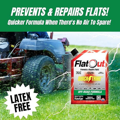 QuickStrike Tire Sealant - Off-Road Formula - New & Improved - Prevents Flat Tires - Seals Leaks - Contains Kevlar - Tubeless Tire Sealant - 32-Ounce Bag - Pack of 2