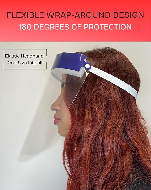 Mystic Romance 20 Pack Face Shields – Reusable Anti-Fog Full Face Protection – Clear Safety Gear for Work, Salons & Travel