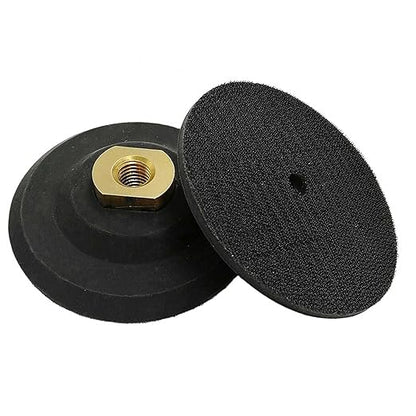 KEEYWOLT 4 Inch Polishing Backing Pad Rubber Backer for Diamond Polishing Pad Holder Hook and Loop Connector 5/8"-11 Thread