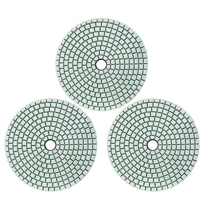 ComeFloor 4 Inch Wet/Dry 3 Step Diamond Polishing Pads for Granite Marble Concrete Stone, Step 1-3 Hook and Loop Backing