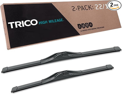 TRICO Solutions™ High Mileage 22 Inch & 19 Inch Pack of 2 High Performance Automotive Replacement Windshield Wiper Blade for Select Ford, Chevrolet, Cadillac, Toyota, Jaguar Models (56-2219)