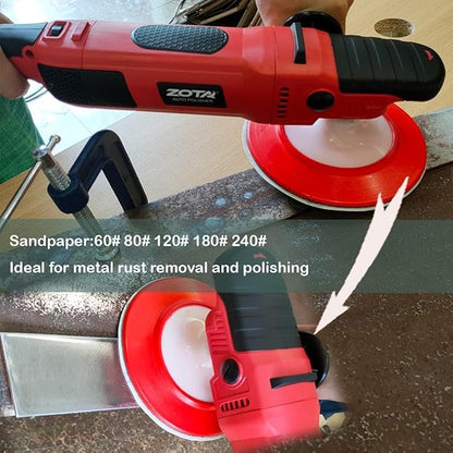 Rotary Polisher, 1200W Double Torque 6-inch/7-inch Car Polisher, 6 Variable Speed 1100-3050RPM Buffer with Soft Start