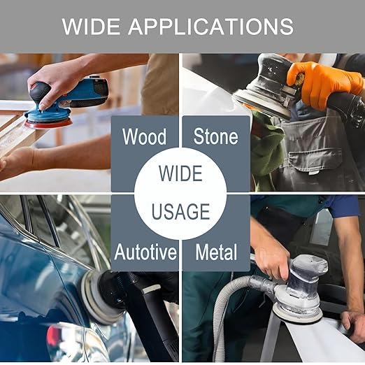 100 Pcs 5 Inch Sanding Discs Hook & Loop 8 Holes Wet Dry 80 Grit Sandpaper Silicon Carbide Sand Paper for Orbital Sander Automotive Wood Plastic Metal Polishing (100Pcs 80 Grit)