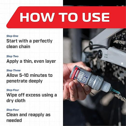Formula 100 Power Drive eBike Chain Lube – Lubricant for Electric Bikes – Durable Corrosion & Wear Protection, Friction Reduction, Race Day Blend – 50ml (1.69 oz)