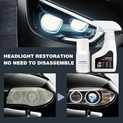 Upgrade Automotive Headlamp Restoration Fluid Kit, 2026 Upgraded Headlight Restoration Coating Spray Kit, Headlight Restoration Kit for Foggy Yellowing Oxidation (1 Set)