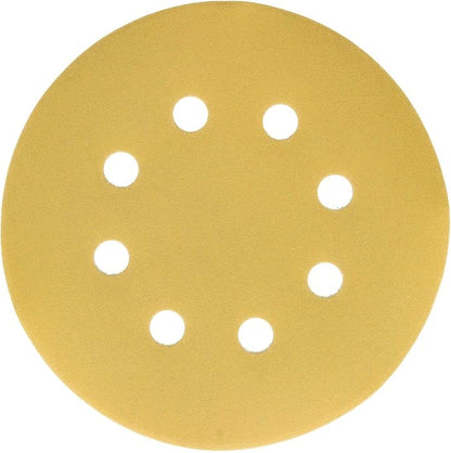 Dura-Gold Premium 600 Grit 5" Sandpaper Discs, 8 Hole Pattern Dustless, 50 Discs - Hook & Loop Backing for Orbital DA Sander, Detailing Finishing Color Sanding Automotive Paint Woodworking