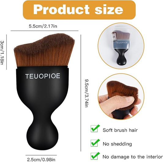 Car Interior Cleaning Brush, Car Duster Interior,Car Detailing Brush Dusting Brush,Car Interior Cleaning Tool, Auto Soft Hair Car Brush,Auto Interior Dust Brush for Air Vents（Bronze）