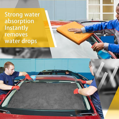 2 Pcs Microfiber Car Drying Towels Large Microfiber Cleaning Cloths for Car Highly Absorbent Drying Towels 55'' x 28'' Great Thick Soft Plush Cloths Washable No Scratch Lint Free Towel