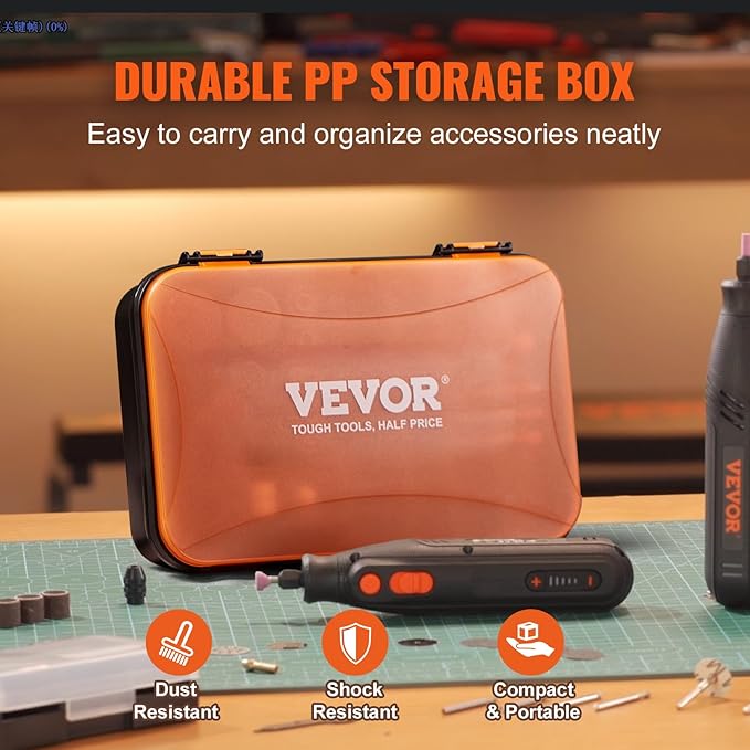 VEVOR Rotary Tool Accessories Kit 357PCS, 1/8" Diameter Shank Power Rotary Tool Accessories Set, Universal Fitment Electric Tool Accessories for Carving, Sanding, Cutting, Drilling, Cleaning, Grinding