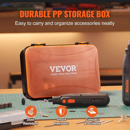 VEVOR Rotary Tool Accessories Kit 357PCS, 1/8" Diameter Shank Power Rotary Tool Accessories Set, Universal Fitment Electric Tool Accessories for Carving, Sanding, Cutting, Drilling, Cleaning, Grinding