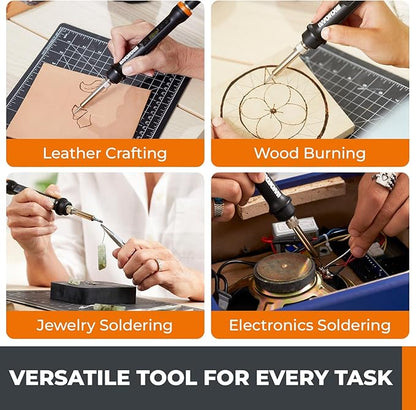 MAKERX Crafting Tool Combo Kit - Portable Rotary Tool, Wood and Metal Crafter for Sanding, Carving, Drilling, Engraving, 20V Power Share Battery and 53-Piece Accessories Included