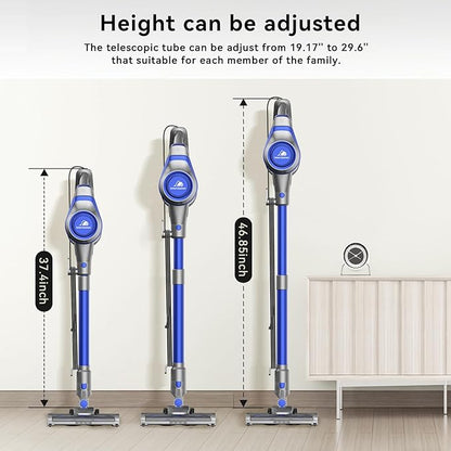 Intercleaner 23Ft Corded Vacuum Cleaner, with LED Headlights & Large Dust Cup, Powerful Suction for Hard Floors & Carpets, Adjustable Stick, Perfect for Pet Hair, Wall Mount Storage