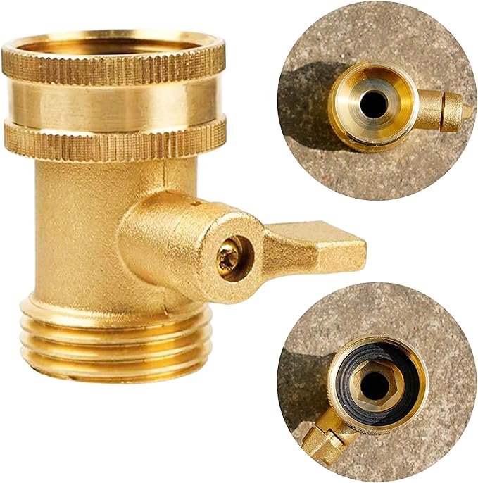 Brass Garden Hose Shut-Off Valve, 2 Pack 3/4 Inch Heavy Duty Solid Brass Garden Hose Shut Off Valve with 4 Extra Rubber Washers
