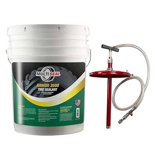 MULTI SEAL ARMOR 3500 - Our Highest Grade Industrial Tire Sealant Designed for The Most Hazardous & Extreme Operating Environments, 5-Gallon Pail with Pump