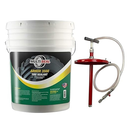 MULTI SEAL ARMOR 3500 - Our Highest Grade Industrial Tire Sealant Designed for The Most Hazardous & Extreme Operating Environments, 5-Gallon Pail with Pump